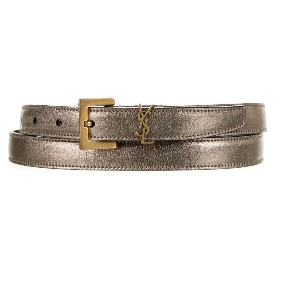 Saint Laurent Bronze Leather Belt